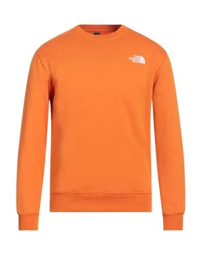The North Face Man Sweatshirt Orange Size L Cotton