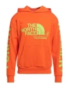 The North Face Man Sweatshirt Orange Size Xs Cotton, Elastane In Orange