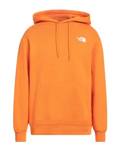 The North Face Man Sweatshirt Orange Size Xxl Cotton