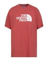 The North Face Man T-shirt Brick Size Xl Cotton In Red