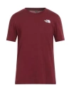 The North Face Man T-shirt Burgundy Size L Cotton In Red