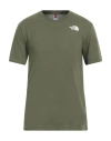 The North Face Man T-shirt Military Green Size L Cotton