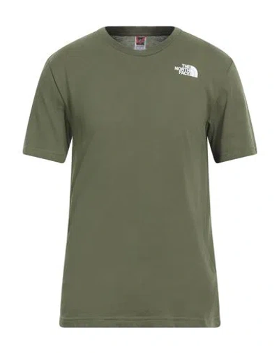 Shop The North Face Man T-shirt Military Green Size Xl Cotton