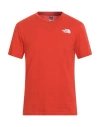The North Face Man T-shirt Tomato Red Size L Cotton