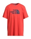 The North Face Man T-shirt Tomato Red Size Xl Cotton