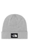 The North Face Melange Light Grey Stretch Polyester Blend Beanie Hat In Light Grey