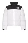 The North Face 1996 Retro Nuptse Quilted Two-tone Ripstop And Shell Down Jacket In Tnf White & Tnf Black