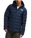 The North Face Men's Aconcagua 3 Zip-front Hooded Puffer Jacket In Summit Navy-npf