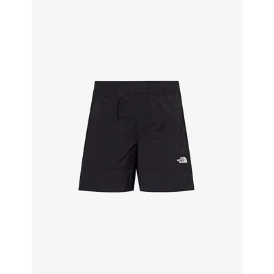 The North Face Mens Black Easy Wind Logo-embroidered Shell Shorts