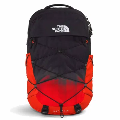 The North Face Men's Borealis School Laptop Backpack In Fiery Red Dip Dye Large Print/tnf Black In Multi