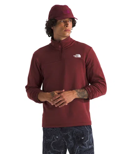 The North Face Men's Cedar Trail Grid Fleece Zip Sweatshirt In Sumac
