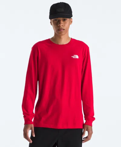 The North Face Men's Evolution Box Long Sleeve T-shirt In Red