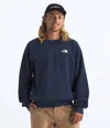 The North Face Men's Evolution Crew Sweatshirt In Summit Navy/tnf White