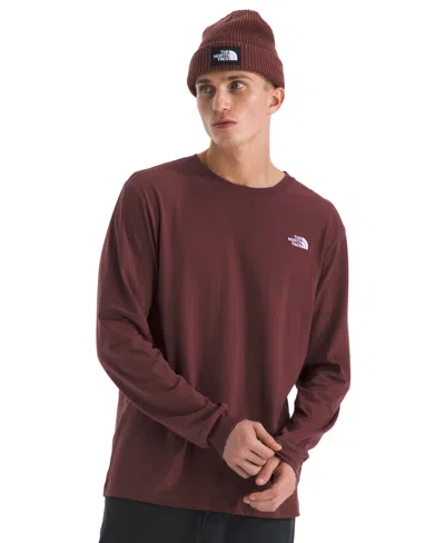The North Face Men's Evolution Simple Dome Long Sleeve T-shirt In Burgundy