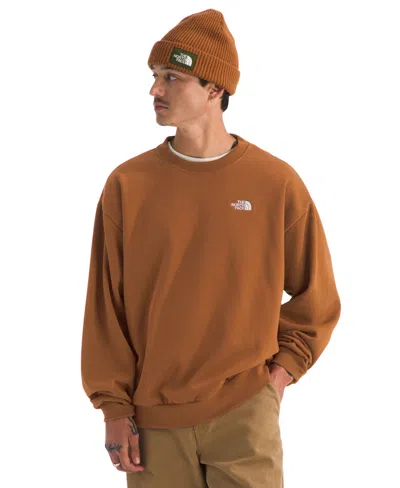 The North Face Men's Evolution Simple Dome Oversized Crew Sweatshirt In Brown