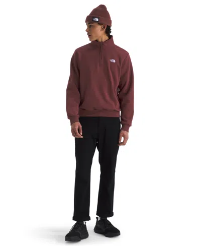 The North Face Men's Evolution Simple Dome Quarter Zip Sweatshirt In Red