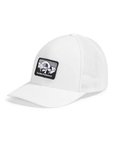 The North Face Men's Fitted Truckee Trucker Hat In White,mountainscape Patch