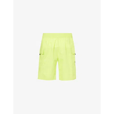 The North Face Mens Fizz Lime Wavy Brand Flap-pocket Brand-print Cotton Shorts