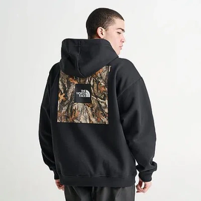 The North Face Men's Forest Print Heavyweight Oversized Pullover Hoodie In Black