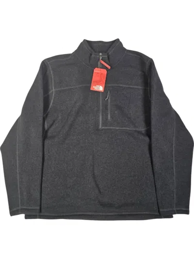 The North Face Men's Gordon Lyons 1/4 Zip Jacket In Dark Grey Heather In Black