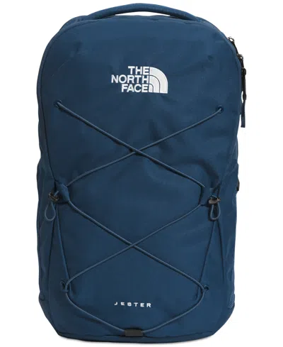 The North Face Jester Water Repellent Backpack In Shady Blue,tnf White-npf