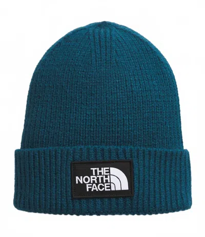 The North Face Men's Logo Box Cuffed Beanie In Midnight Petrol In Multi
