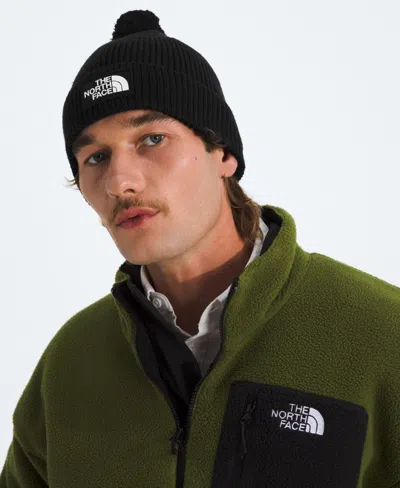 The North Face Men's Logo Box Pom Beanie In Black