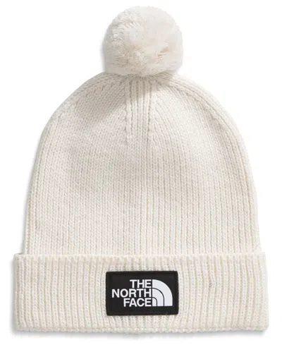 The North Face Men's Logo Box Pom Beanie In White