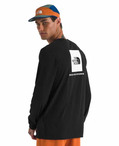 The North Face Men's Long Sleeve Box Never Stop Exploring T-shirt In Black,white