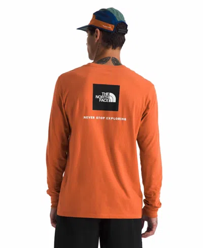 The North Face Men's Long Sleeve Box Never Stop Exploring T-shirt In Iron Bronze