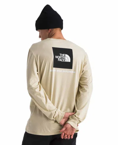 The North Face Men's Long Sleeve Box Never Stop Exploring T-shirt In Pale Gray Heather