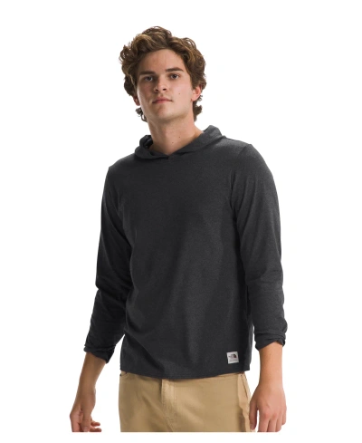 The North Face Men's Long Sleeve Heritage-like Patch Hooded T-shirt In Tnf Black Heather