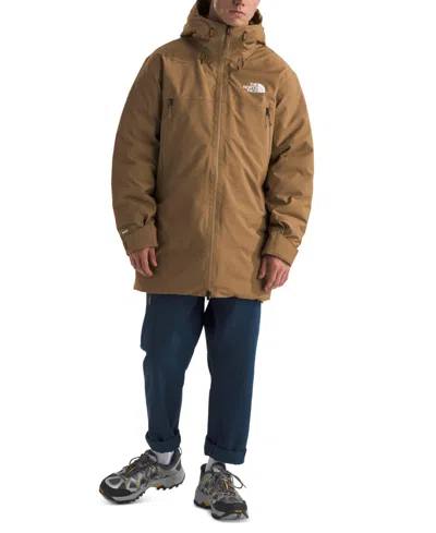 The North Face Men's Mountain Range Down Parka Jacket In Utility Brown