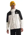 The North Face Color Block Hooded Jacket With Casual Design In White Dune,black