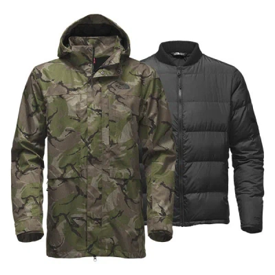 Pre-owned The North Face Men's North Face Green Camo Outer Boroughs 550 Down Triclimate Jacket M $349