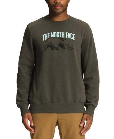 The North Face Men's Places We Love Crew Graphic Sweatshirt In New Taupe Green,tnf White