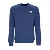 The North Face Men's Raglan Crewneck Sweatshirt Redbox Crew Shady Blue In Blue