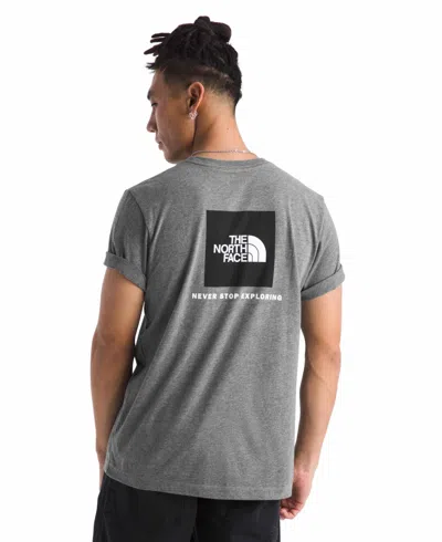 The North Face Men's Short Sleeve Core Box Never Stop Exploring T-shirt In Mid Gray Heather,white