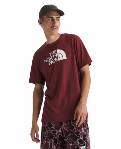 The North Face Men's Short Sleeve Core Half Dome T-shirt In Burgundy