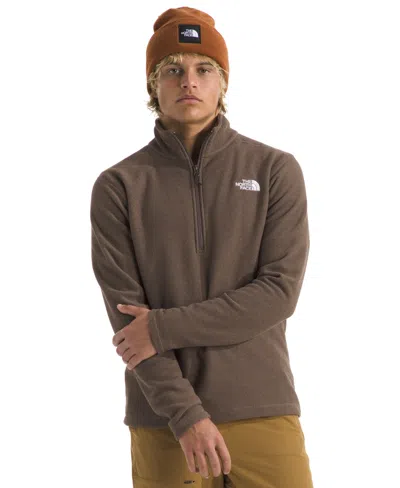 The North Face Men's Textured Cap Rock Quarter Zip Jacket In Brown