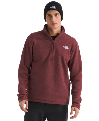 The North Face Men's Textured Cap Rock Quarter Zip Jacket In Burgundy