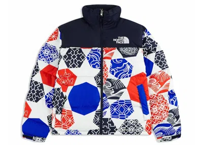 Pre-owned The North Face Men's  1996 Retro Nuptse Ic Geo Print Jacket In Blue