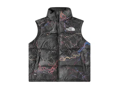 Pre-owned The North Face Men's  1996 Retro Nuptse Vest In Black/glow Print