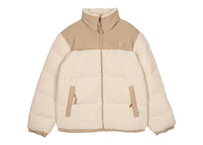 Pre-owned The North Face Men's  High Pile Nuptse 600fill Recycled Waterfowl Down Jacket In Bleached Sand/kelp T