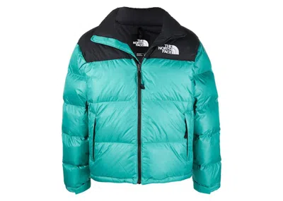 Pre-owned The North Face Men's  Logoprint Puffer Jacket In Black/green/white