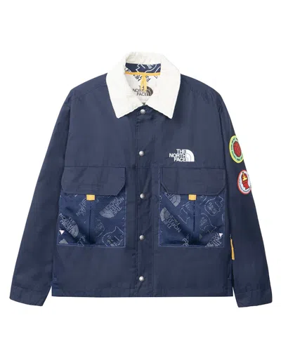 Pre-owned The North Face Men's  X Brain Dead 76 Oversized Mountain Chore Coat In Navy Blue