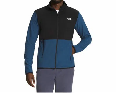 The North Face Men's Tka Glacier Full Zip Jacket In Shady Blue/tnf Black In Multi