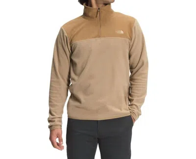 The North Face Men's Tka Glacier Quarter Zip In Kelp Tan/utility Brown