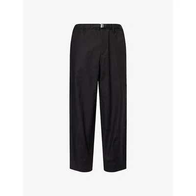 The North Face Mens Black Belted Tapered-leg Cotton Trousers