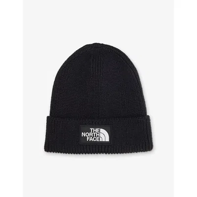 The North Face Mens Box Logo Patch Knitted Beanie Tnf Black